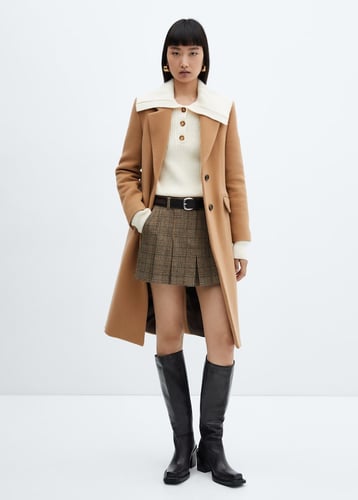 Virgin wool midi-coat