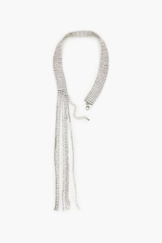 Rhinestone Fringe Choker Necklace