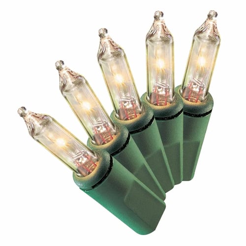 100-Count Clear String Lights with Green Wire