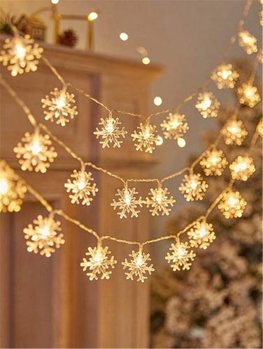 1pc 2m/3m/4.5m 10/20/30 LED Snowflake String Lights