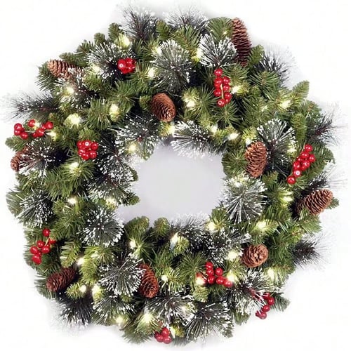 Pre-Lit Artificial Christmas Wreath