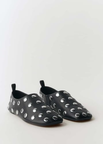 Studded leather shoes