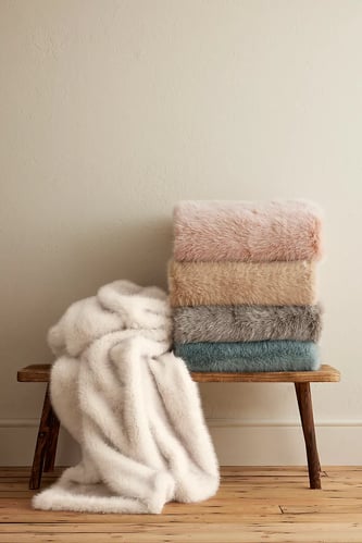 Chloe Tipped Faux-Fur Throw Blanket