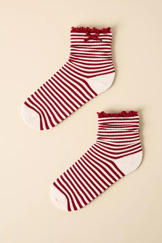 Striped Bow Socks