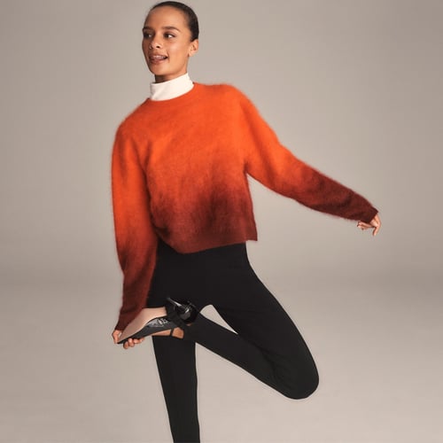 Dip-dyed brushed cashmere crewneck sweater