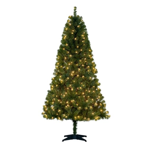 (A37) Pre-Lit LED Alpine Fir Christmas Tree, 6.5'