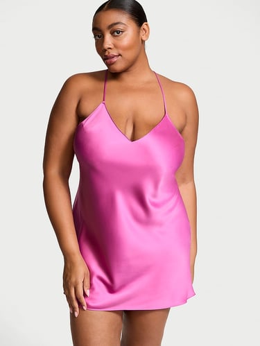 Satin-Unterkleid mit offenem Rücken