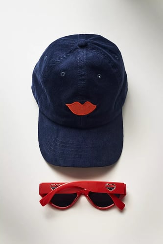 Clare V. Corduroy Lips Baseball Cap