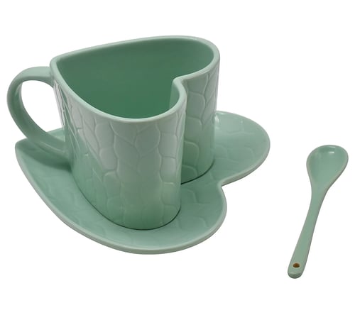 Temp-tations Carved Willow 18-oz Figural Mug with Plate and Spoon