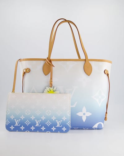 Louis Vuitton By The Pool 2021 Neverfull MM in Blue and White Monogram