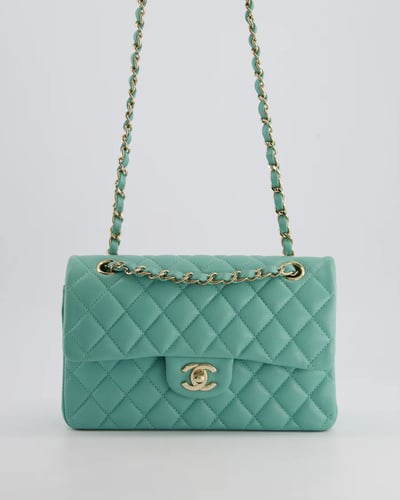 Chanel Tiffany Blue Small Classic Double Flap Bag