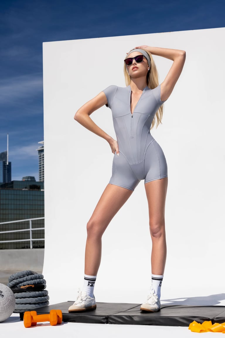 BERLIN CORSET ROMPER - CORAL ($138)