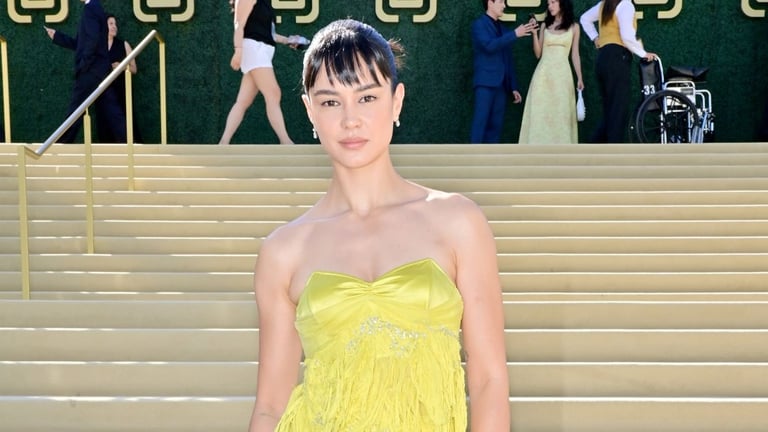 Courtney Eaton wearing McQueen at the 2025 Gold Gala - Cover