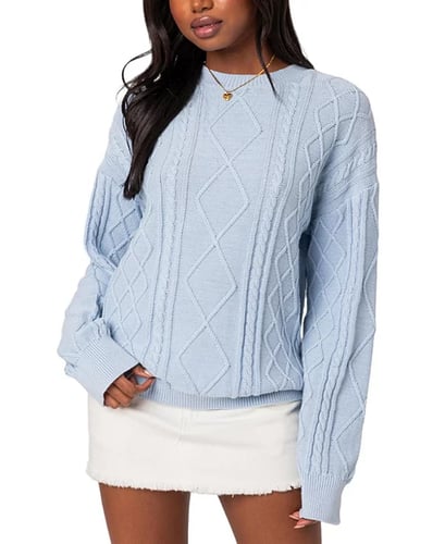 Edikted Jessy Cable Knit Oversized Sweater