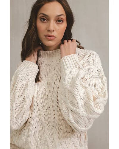 Elan Cable Knit Crewneck Sweater