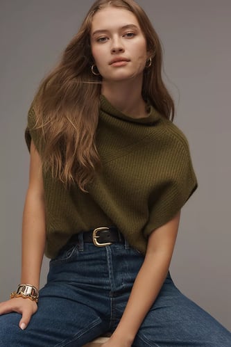 The Enza Cashmere Poncho Sweater Vest