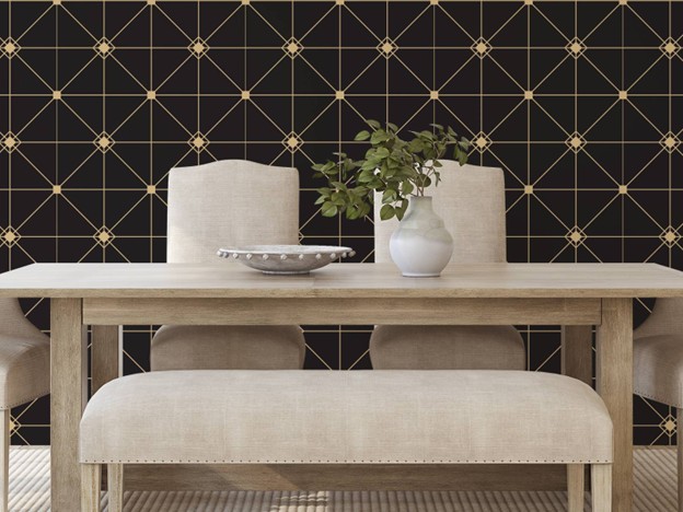 See How Modern Wallpaper with Texture Adds Allure Thanks To Black Grasscloth Wallpaper
