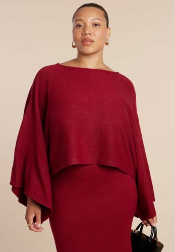 Draped Cropped Sweater