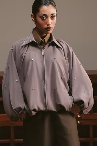 Laleen Hand Embroidered Volume Jacket