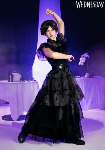 Women's Wednesday Addams Rave'N Dance Costume Dress
