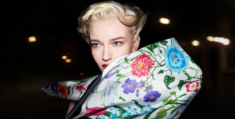 Gucci: The Art of Silk Campaign Featuring Julia Garner