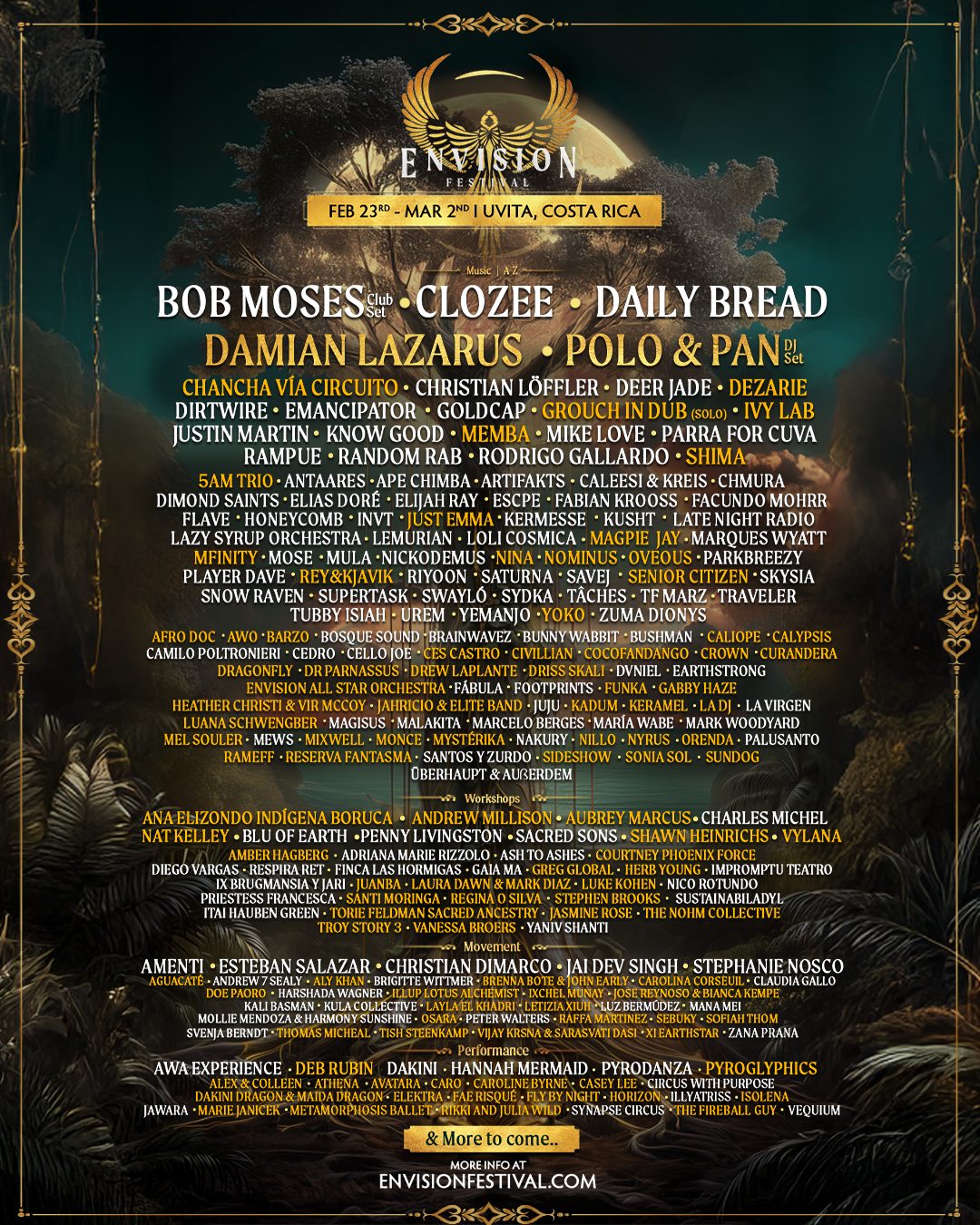 Envision Festival Costa Rica Unveils Phase 2 of its 2026 Lineup