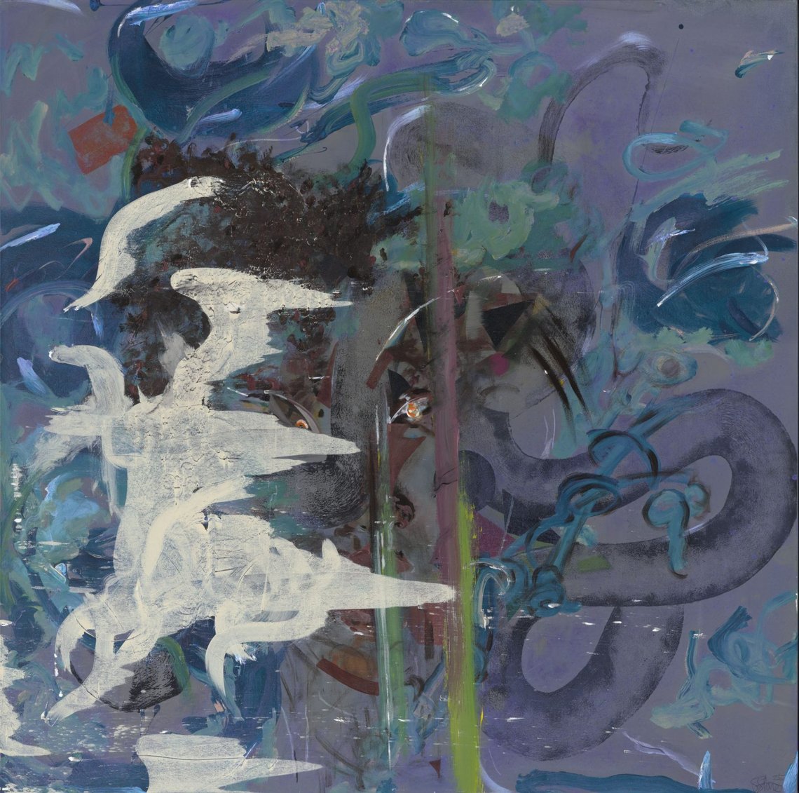 Him, by Sharon Stone, 2025 (4 feet x 4 feet) acrylic on canvas