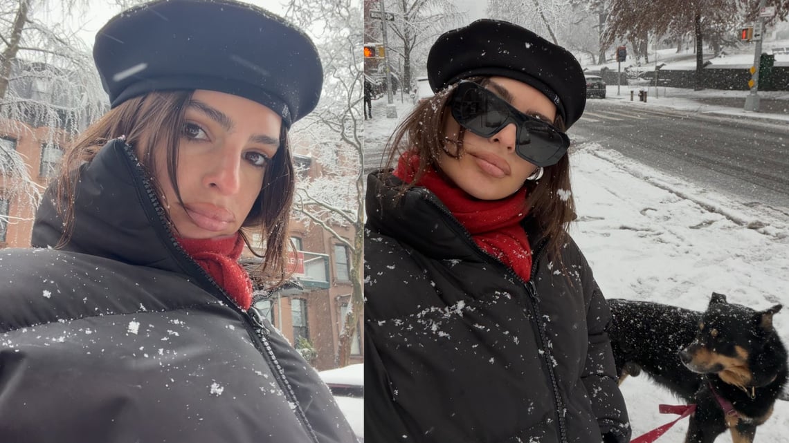 Emily Ratajkowski eleva el estilo invernal neoyorquino con un toque chic de inspiración parisina