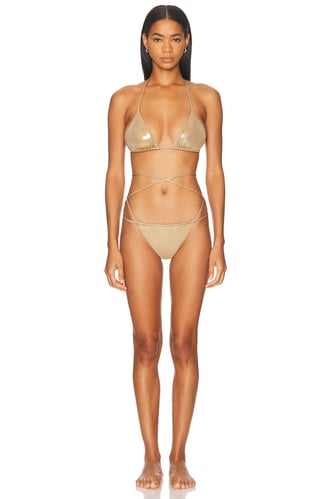 Norma Kamali Criss Cross Bikini Bra & Bottom