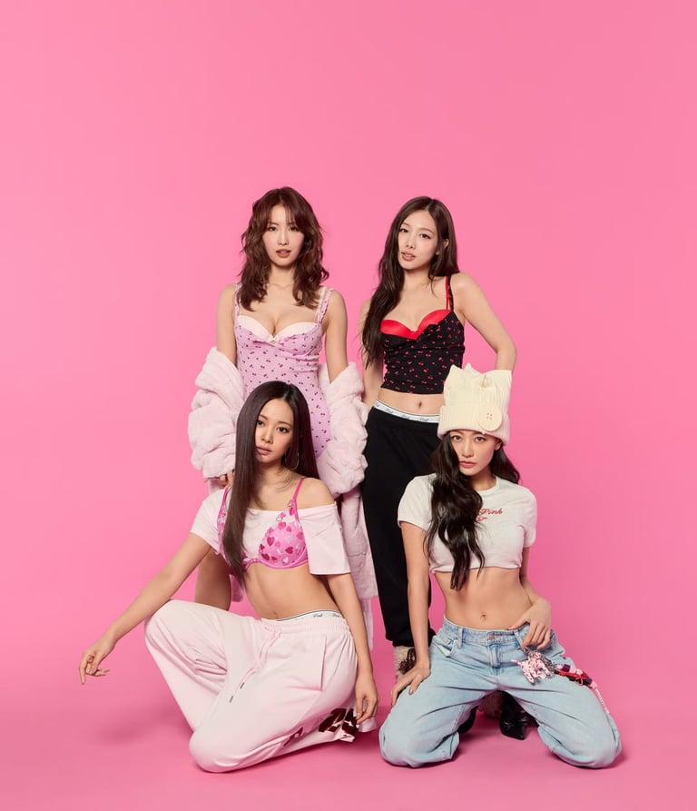 Группа TWICE снялась в рекламной кампании Victoria's Secret PINK ко Дню святого Валентина 2026 года.