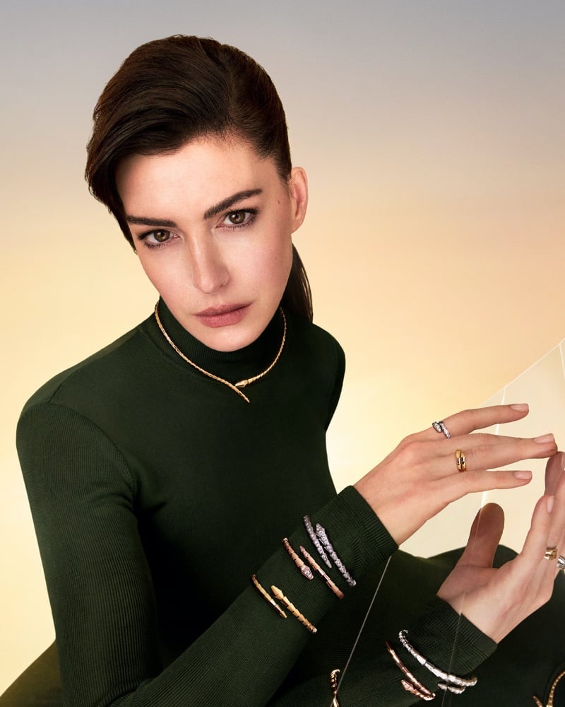 Bulgari Serpenti Jewelry Campaign Starring Anne Hathaway & Priyanka Chopra Jonas