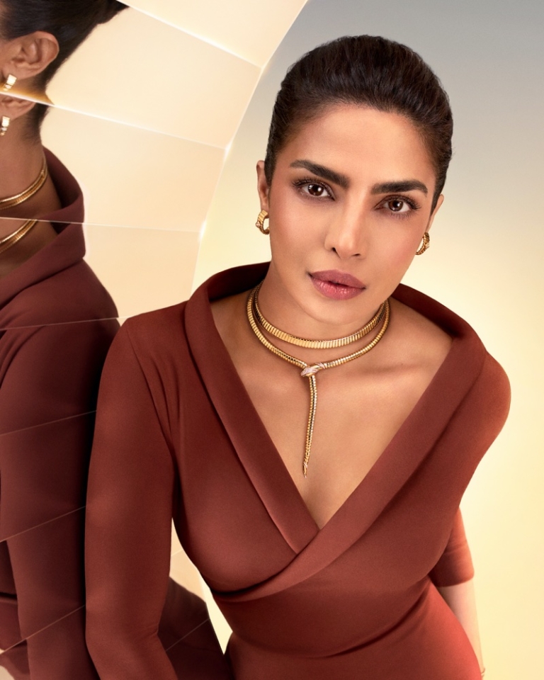 Bulgari Serpenti Jewelry Campaign Starring Anne Hathaway & Priyanka Chopra Jonas