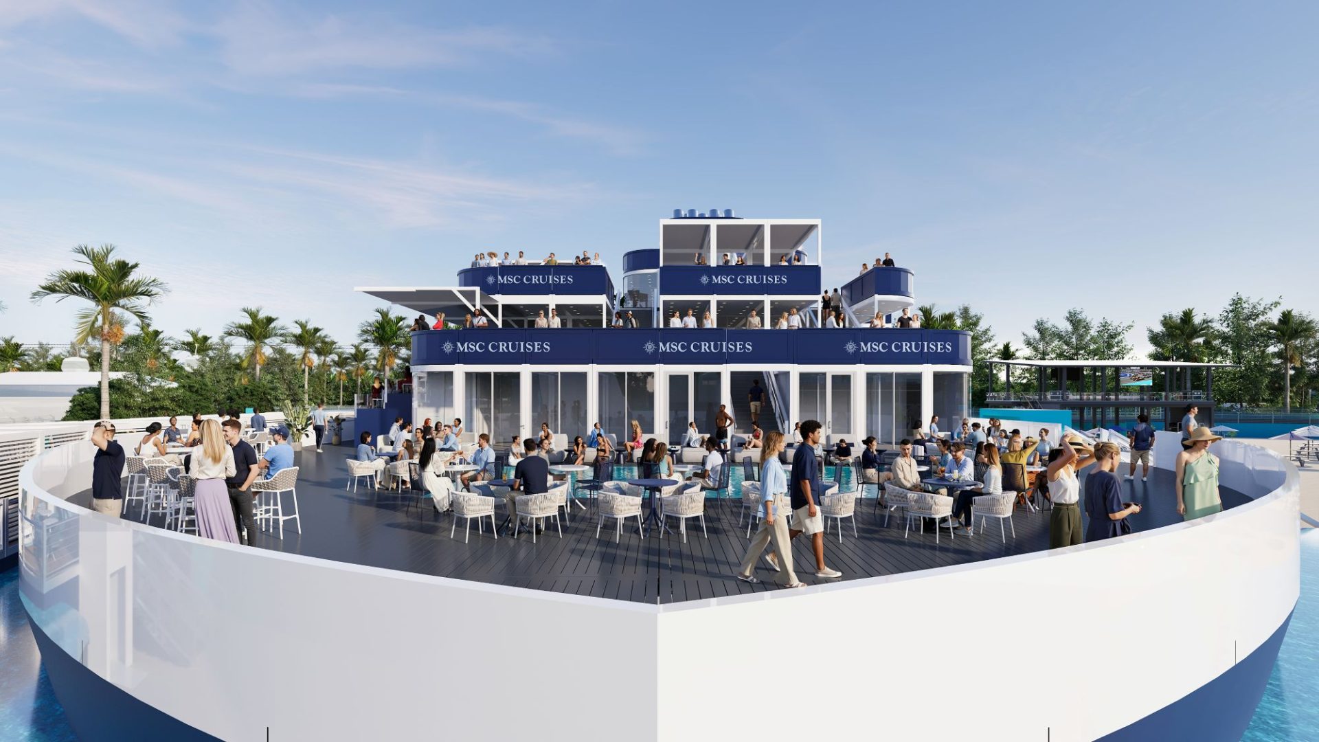 Vista de la cubierta del MSC Yacht Club