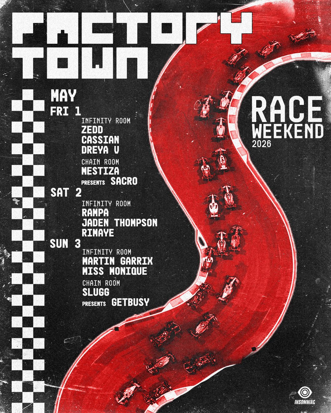 Zedd, Rampa, Martin Garrix, Cassian, Miss Monique + More at Factory Town for Race Weekend