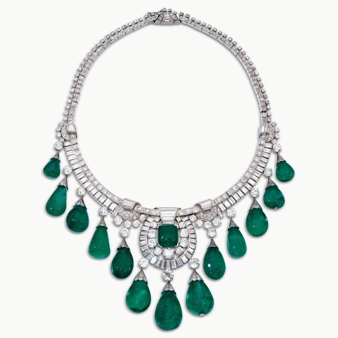 Lot 612. Magnificent Emerald and Diamond Necklace, est. 800,000 - 1.6m CHF