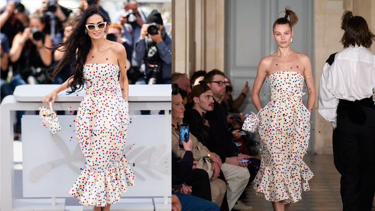 Demi Moore's Polka Dot Jacquemus Gown at 2026 Cannes Film Festival