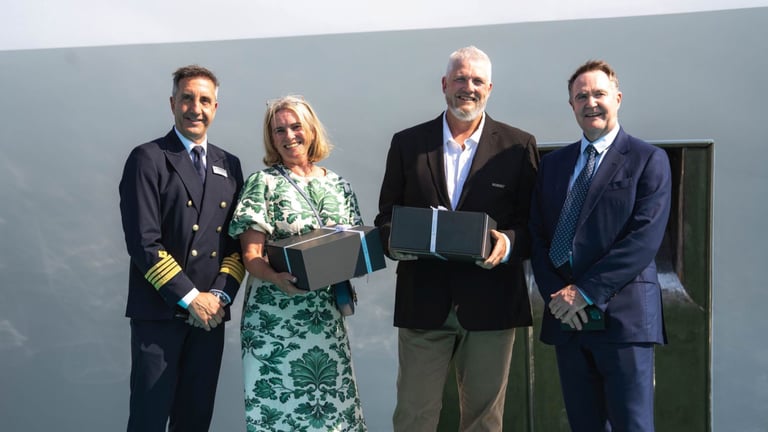 Emerald Kaia Christening - Capatin Rob Kuznin, Kim Scoular, Ray Gilbert, Glen Moroney (1)