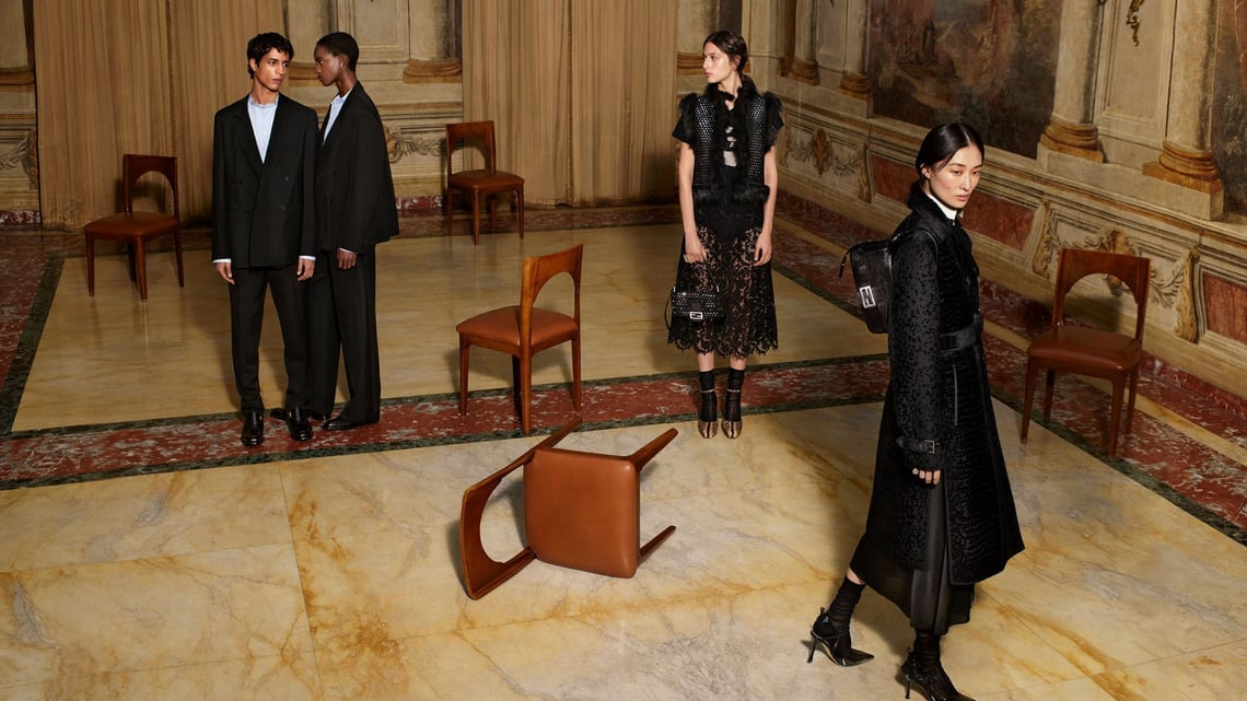 In Maria Grazia Chiuri's First Fendi Campaign, Rigor and Romance Share a Wardrobe