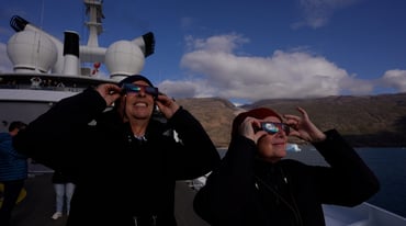 Scenic Eclipse Guests Observe Total Solar Eclipse Off East Greenland