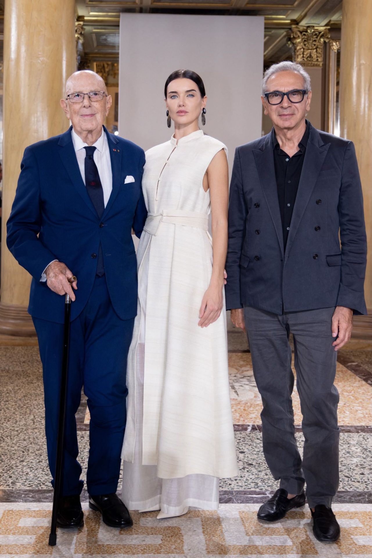 From left Cav. Lav. Mario Boselli, Vialina Lemann, CNMI President Carlo Capasa